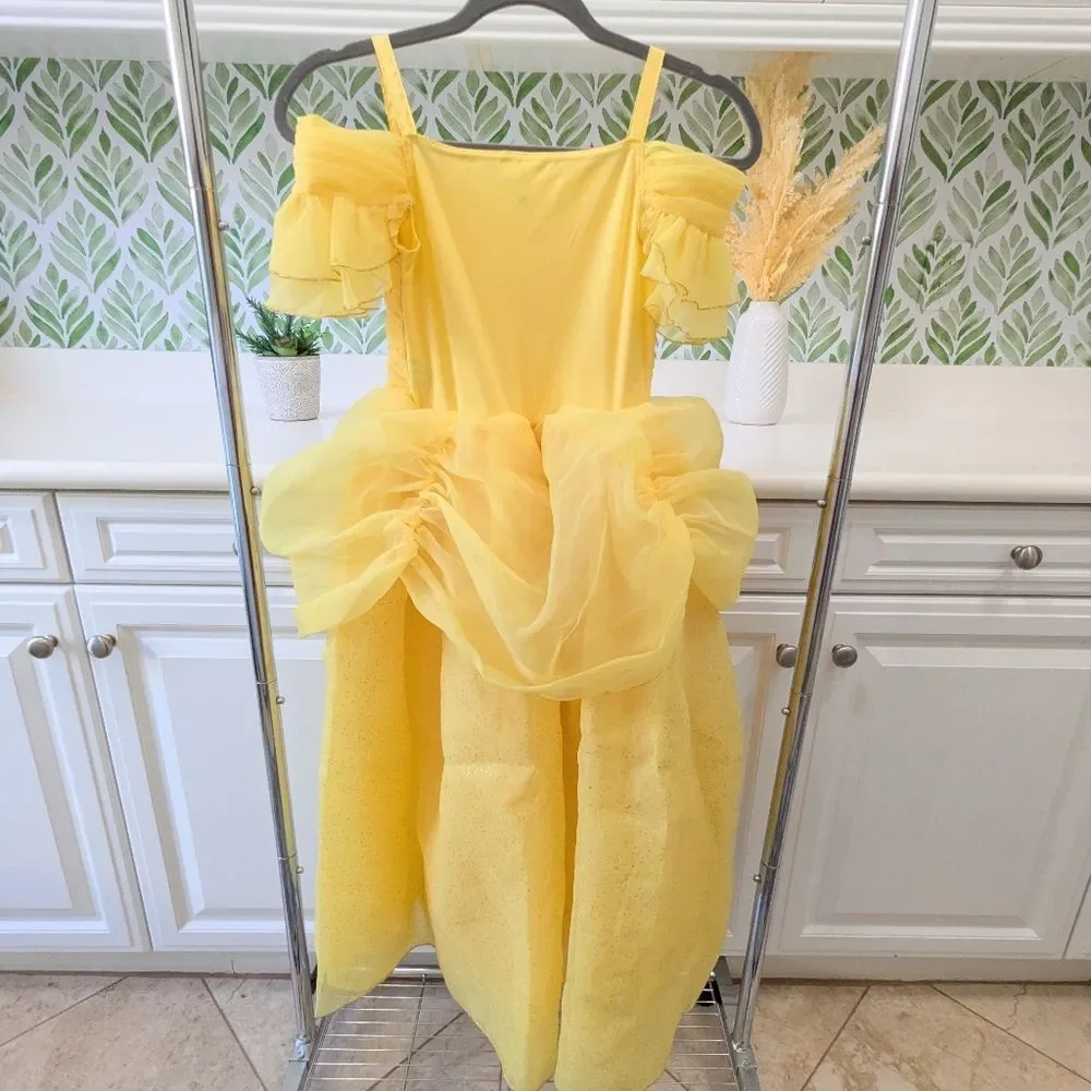 Belle Iconic Yellow Gown Disney Costume Girls Princess 9/10 Beauty and the Beast - Picture 2 of 6